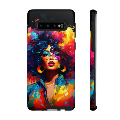 Rainbow Diva Phone Case, iPhone 15, Samsung Galaxy, Google Pixel, African American Phone Case, Black Girl Gift, Melanin Phone Case