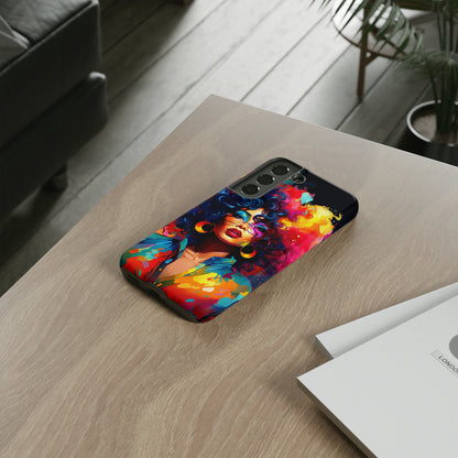 Rainbow Diva Phone Case, iPhone 15, Samsung Galaxy, Google Pixel, African American Phone Case, Black Girl Gift, Melanin Phone Case