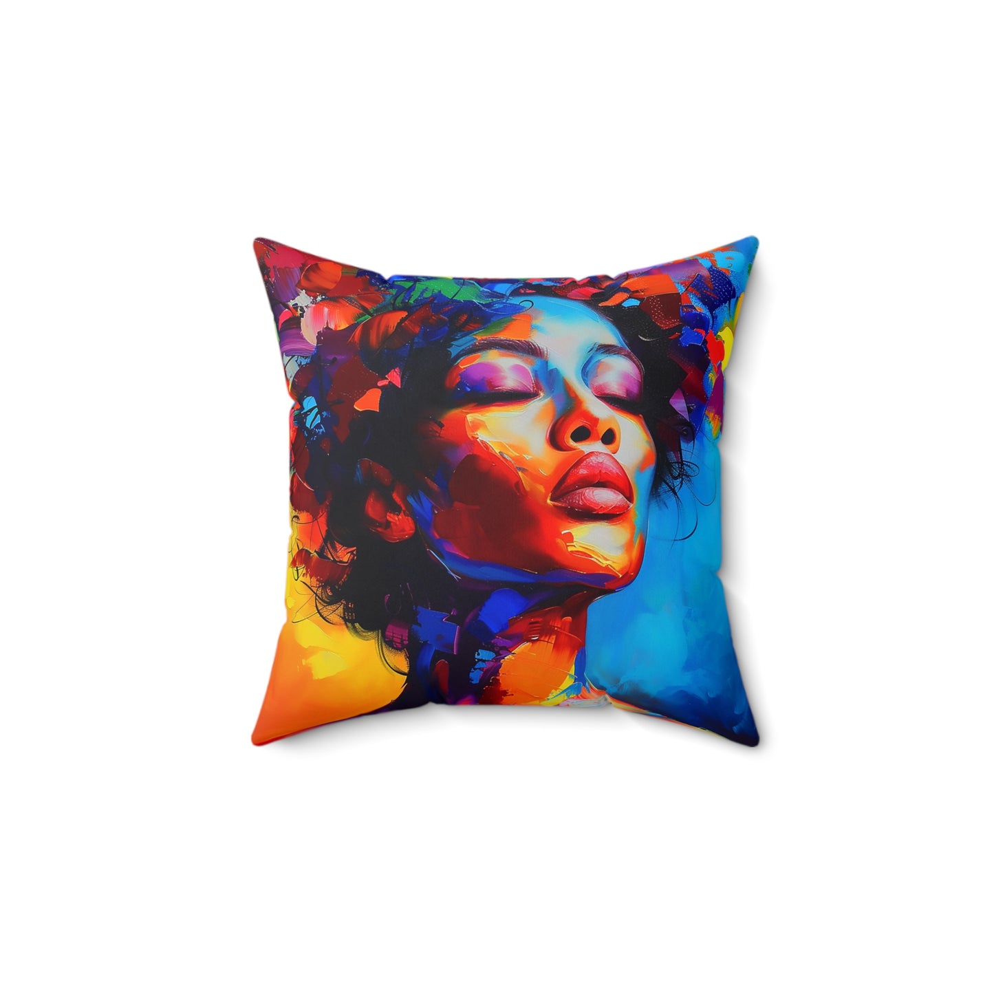 Colorful Melanin Abstract African American Pillow