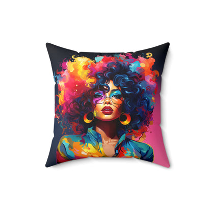 Rainbow Diva African American Pillow