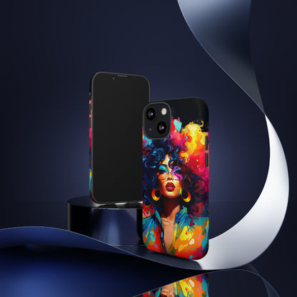 Rainbow Diva Phone Case, iPhone 15, Samsung Galaxy, Google Pixel, African American Phone Case, Black Girl Gift, Melanin Phone Case