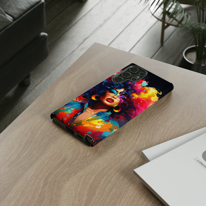 Rainbow Diva Phone Case, iPhone 15, Samsung Galaxy, Google Pixel, African American Phone Case, Black Girl Gift, Melanin Phone Case