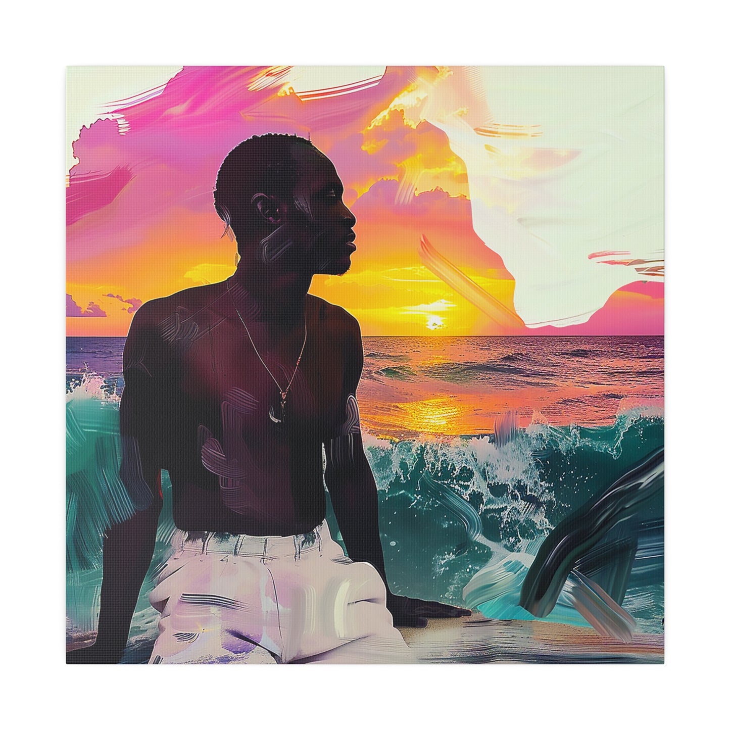 Out At Sea African American Canvas Art