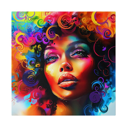 Colorful Beauty African American Canvas Art