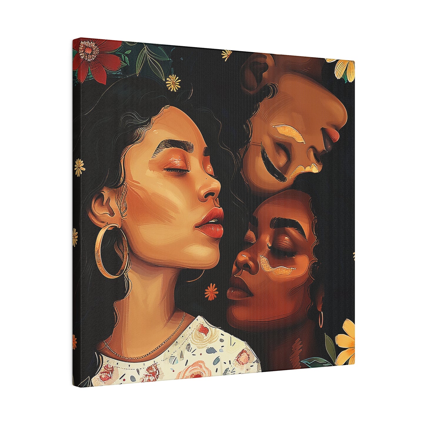 Melanin Chic Women Abstract African American Canvas Art