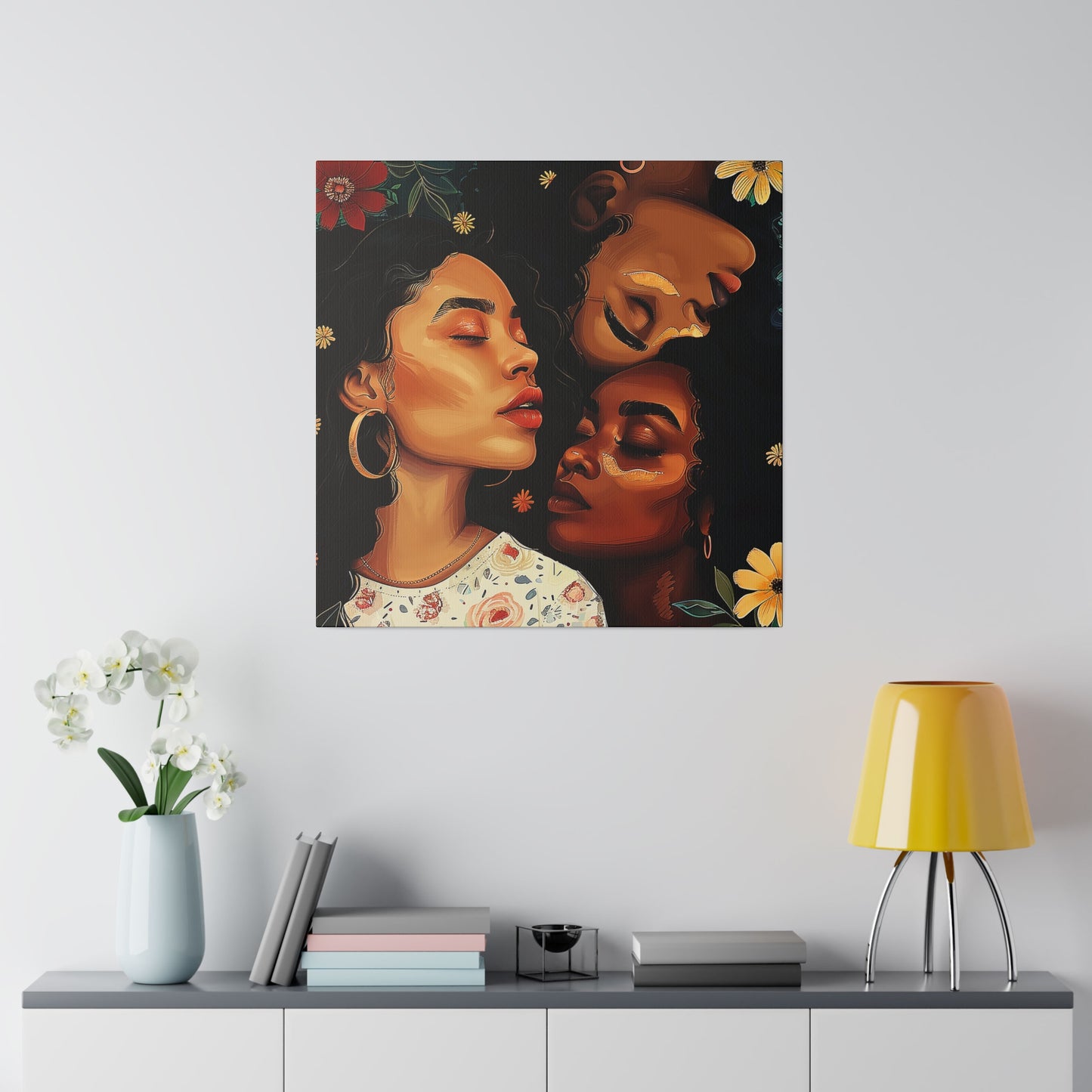 Melanin Chic Women Abstract African American Canvas Art