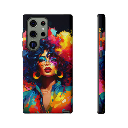 Rainbow Diva Phone Case, iPhone 15, Samsung Galaxy, Google Pixel, African American Phone Case, Black Girl Gift, Melanin Phone Case