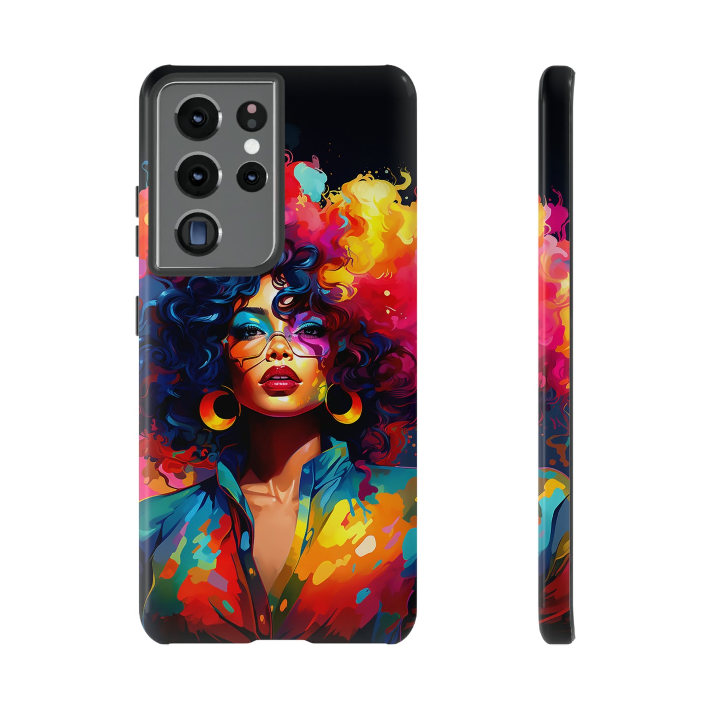 Rainbow Diva Phone Case, iPhone 15, Samsung Galaxy, Google Pixel, African American Phone Case, Black Girl Gift, Melanin Phone Case