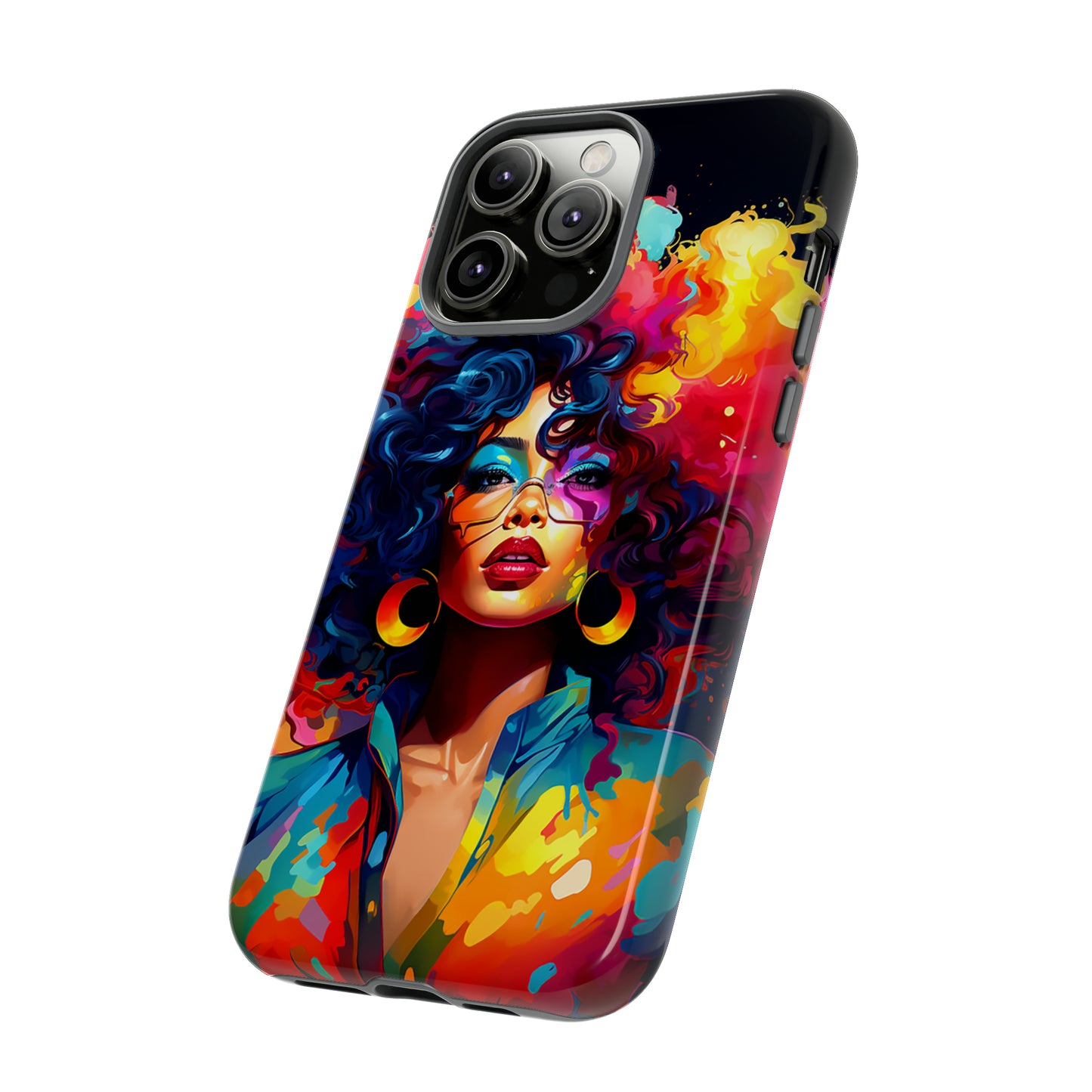 Rainbow Diva Phone Case, iPhone 15, Samsung Galaxy, Google Pixel, African American Phone Case, Black Girl Gift, Melanin Phone Case