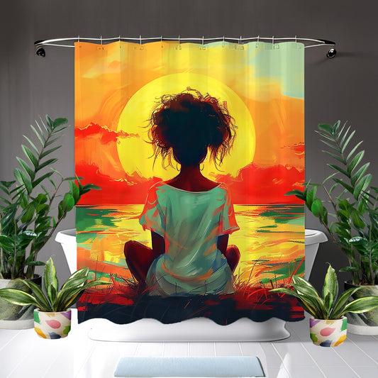 Sun Gazing African American Shower Curtain