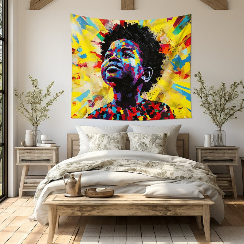 Splattered African American Indoor Wall Tapestry