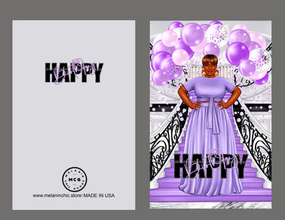 Happy Birthday, Black Greeting Cards, African American Greeting Cards, Birthday Cards for Black Women, Melanin Greeting Cards