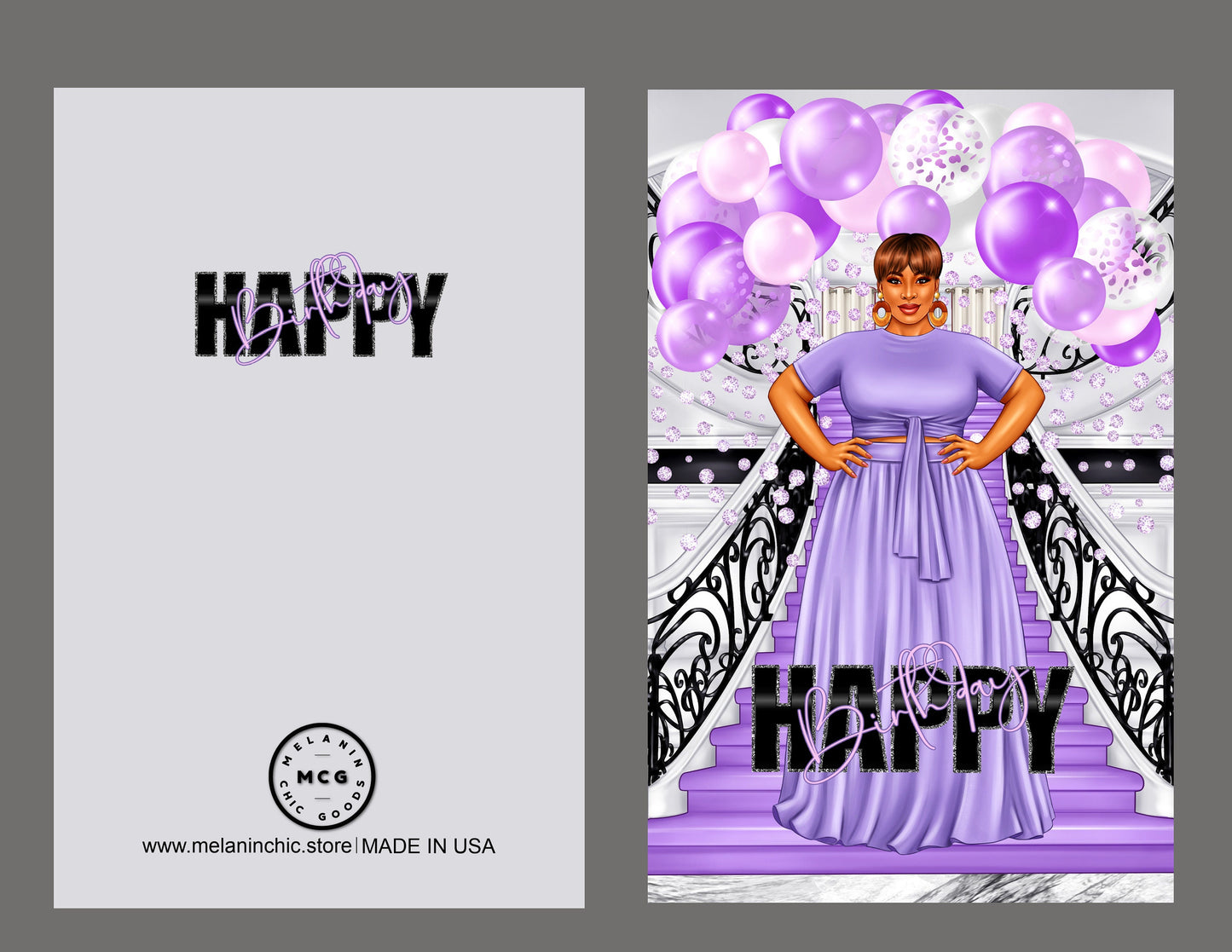 Happy Birthday, Black Greeting Cards, African American Greeting Cards, Birthday Cards for Black Women, Melanin Greeting Cards