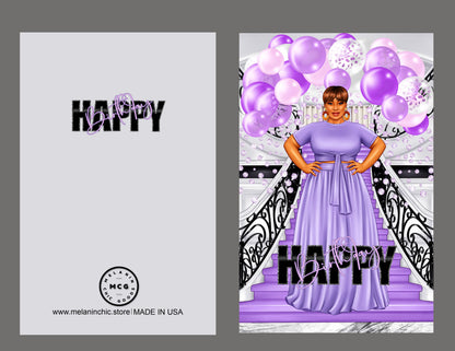 Happy Birthday, Black Greeting Cards, African American Greeting Cards, Birthday Cards for Black Women, Melanin Greeting Cards