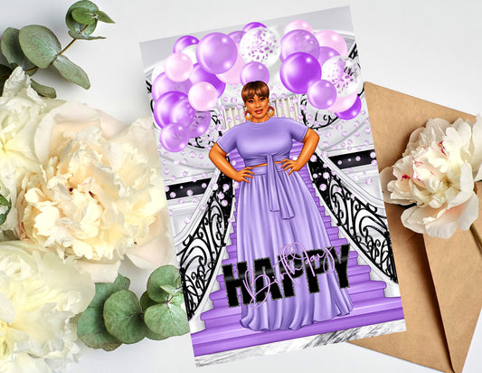 Happy Birthday, Black Greeting Cards, African American Greeting Cards, Birthday Cards for Black Women, Melanin Greeting Cards