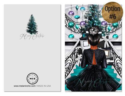 Black Woman Christmas Cards: Melanin Holiday Greeting Cards
