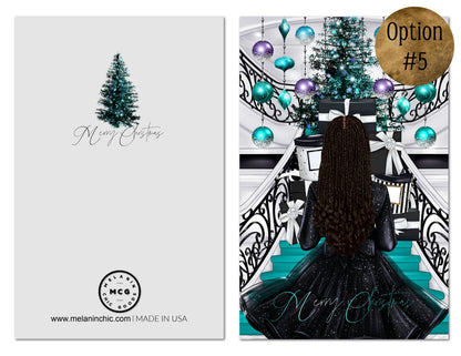 Black Woman Christmas Cards: Melanin Holiday Greeting Cards