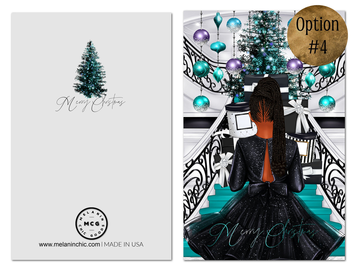 Black Woman Christmas Cards: Melanin Holiday Greeting Cards