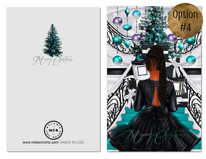 Black Woman Christmas Cards: Melanin Holiday Greeting Cards