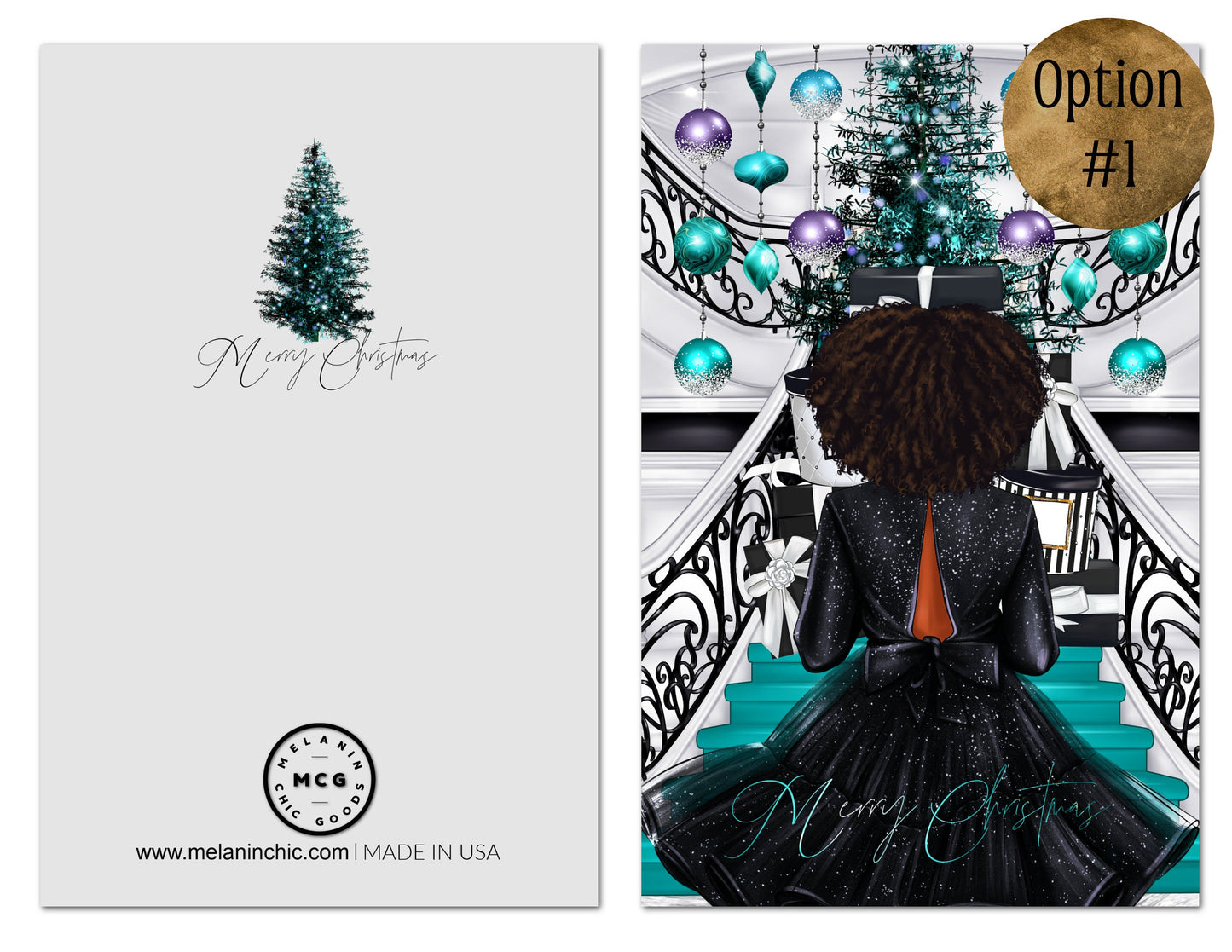 Black Woman Christmas Cards: Melanin Holiday Greeting Cards