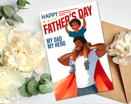 Black Father's Day Card: Melanin Greeting Card