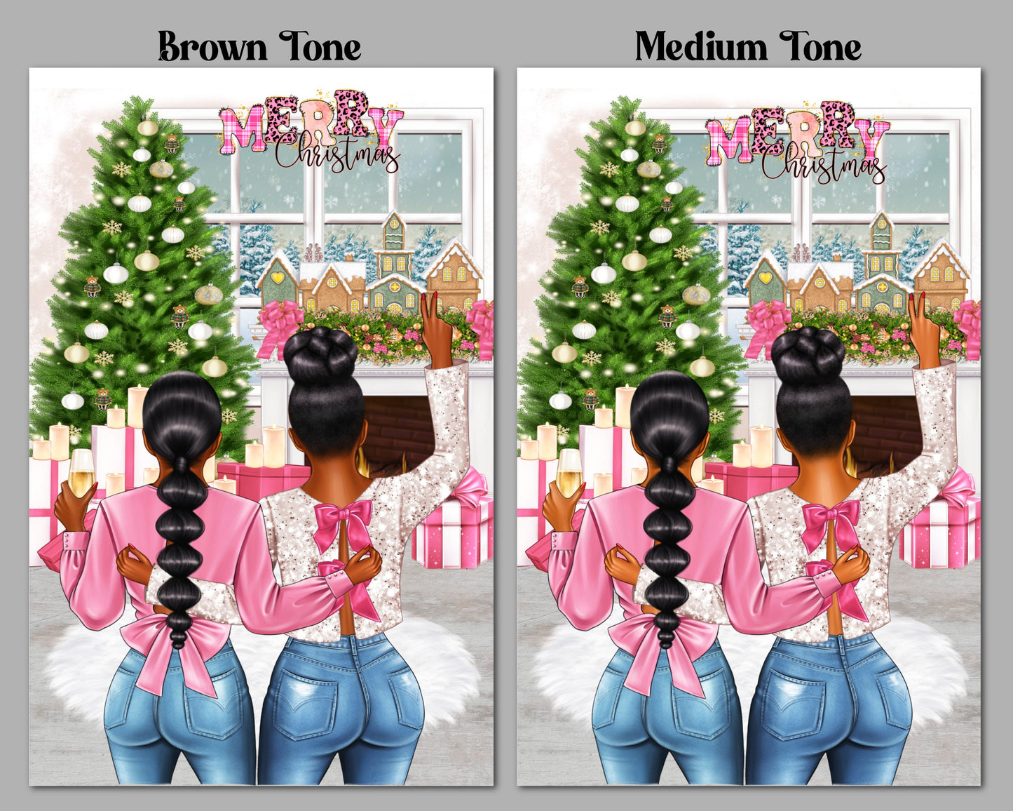 Melanin Christmas Cards: Black Women Greeting Cards