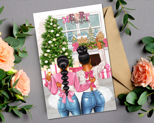 Melanin Christmas Cards: Black Women Greeting Cards