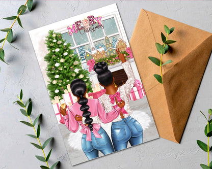Melanin Christmas Cards: Black Women Greeting Cards