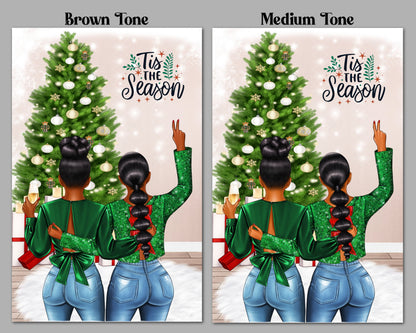 Melanin Christmas Greeting Cards: Black Women Holiday Style