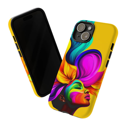 Colorful Flower Hair African American Woman Phone Case