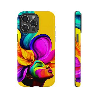 Colorful Flower Hair African American Woman Phone Case
