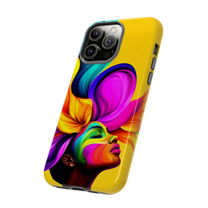 Colorful Flower Hair African American Woman Phone Case