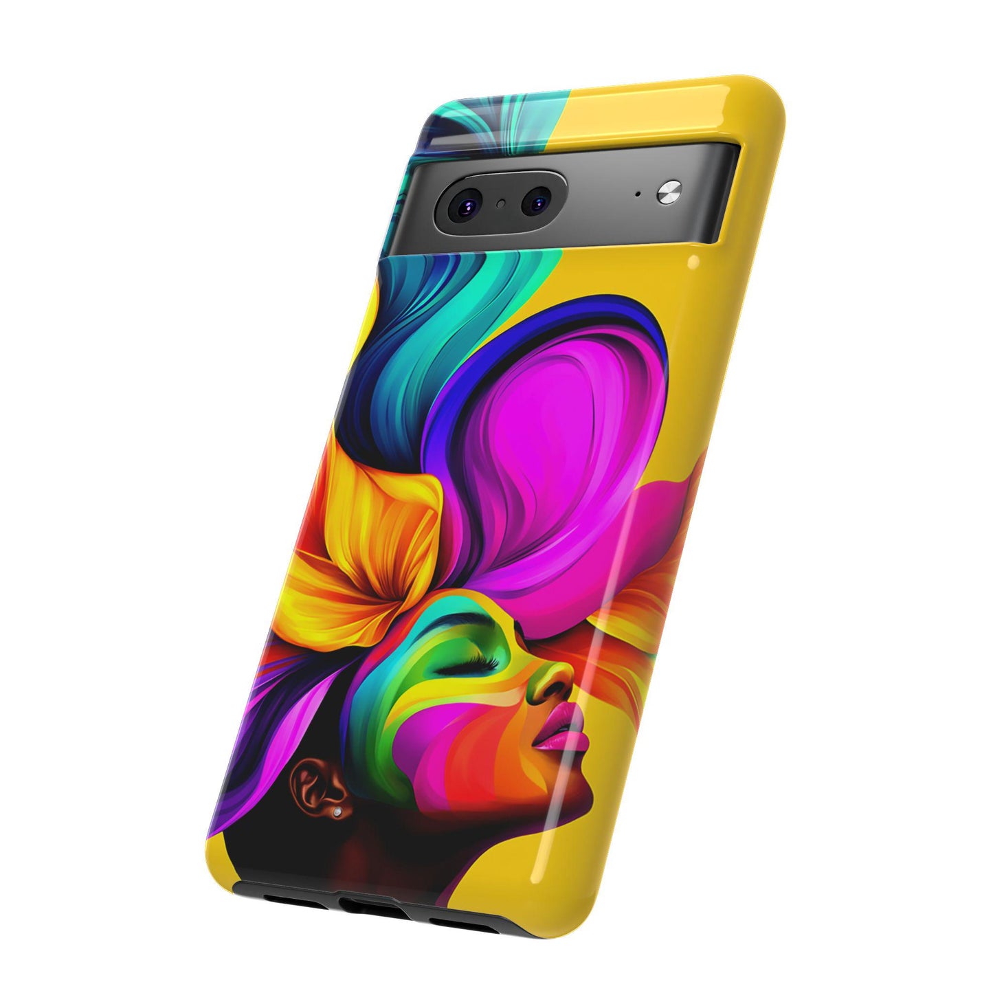 Colorful Flower Hair African American Woman Phone Case