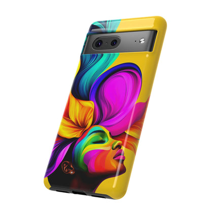 Colorful Flower Hair African American Woman Phone Case