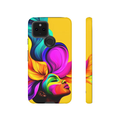 Colorful Flower Hair African American Woman Phone Case