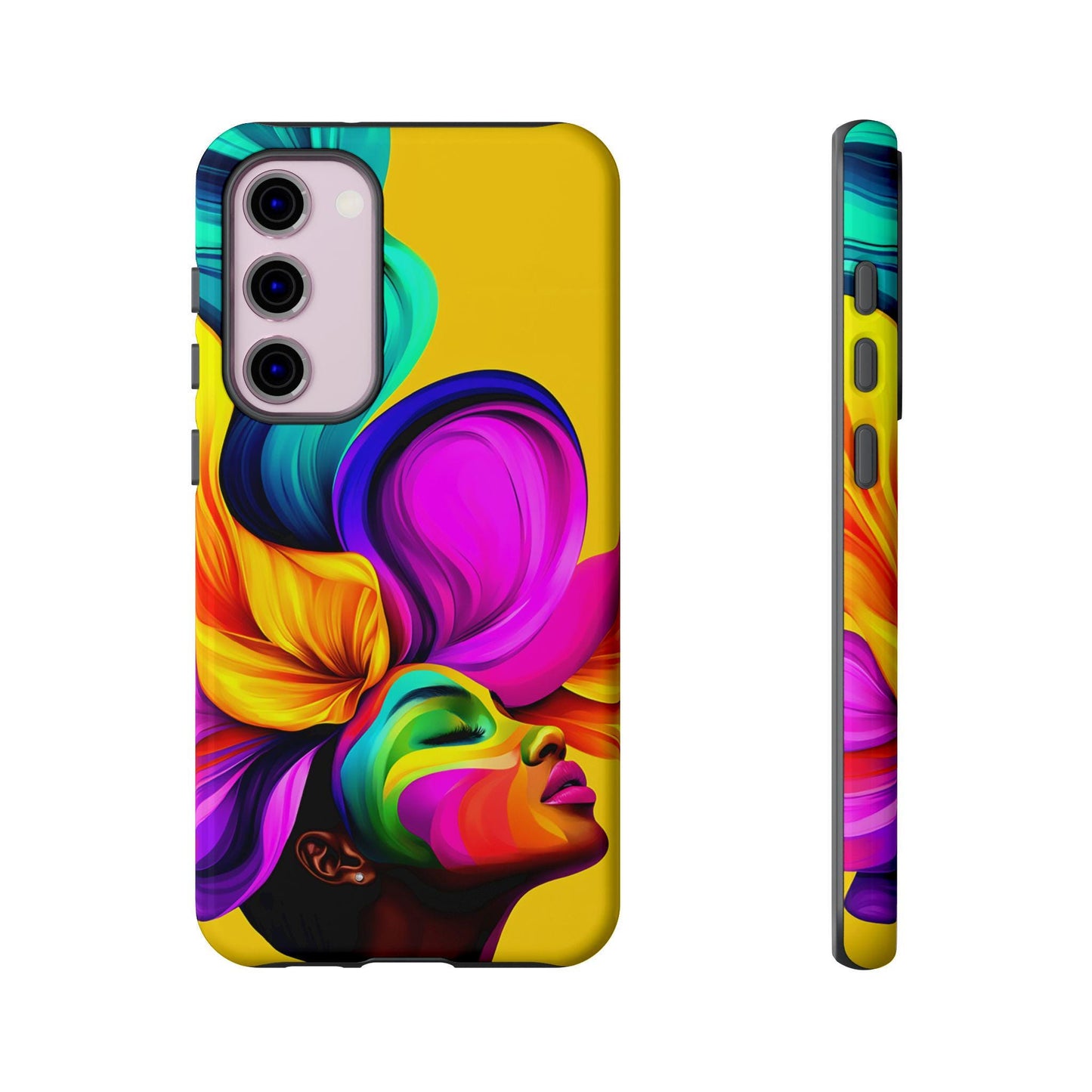Colorful Flower Hair African American Woman Phone Case