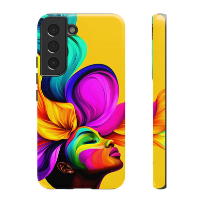 Colorful Flower Hair African American Woman Phone Case