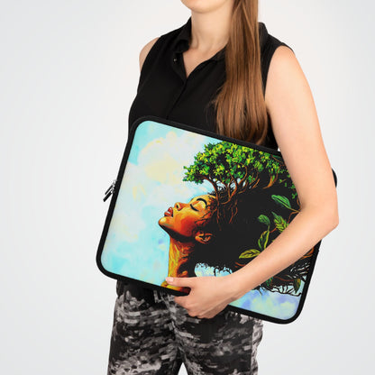 Mother Earth African American Woman Laptop Sleeve: Protective Tech Case