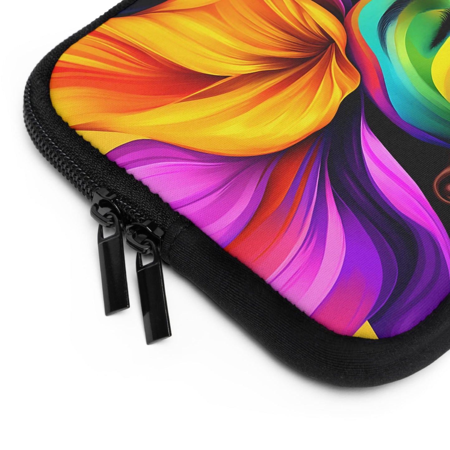 Black Girl Colorful Flower Hair Laptop Sleeve: Protective Tech Cover