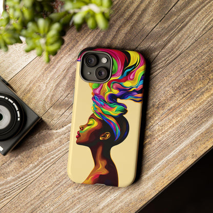 Colorful Headwrap Woman iPhone Case: African American Art, Protective Cover