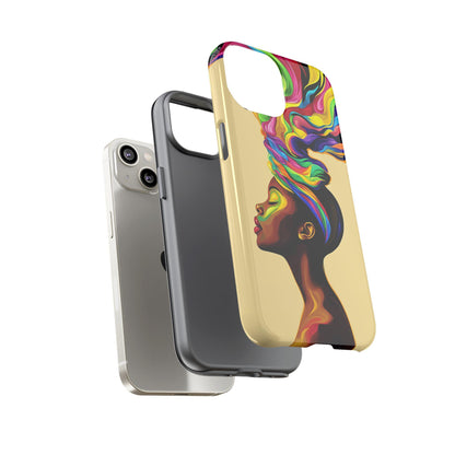 Colorful Headwrap Woman iPhone Case: African American Art, Protective Cover