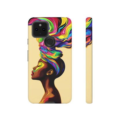 Colorful Headwrap Woman iPhone Case: African American Art, Protective Cover