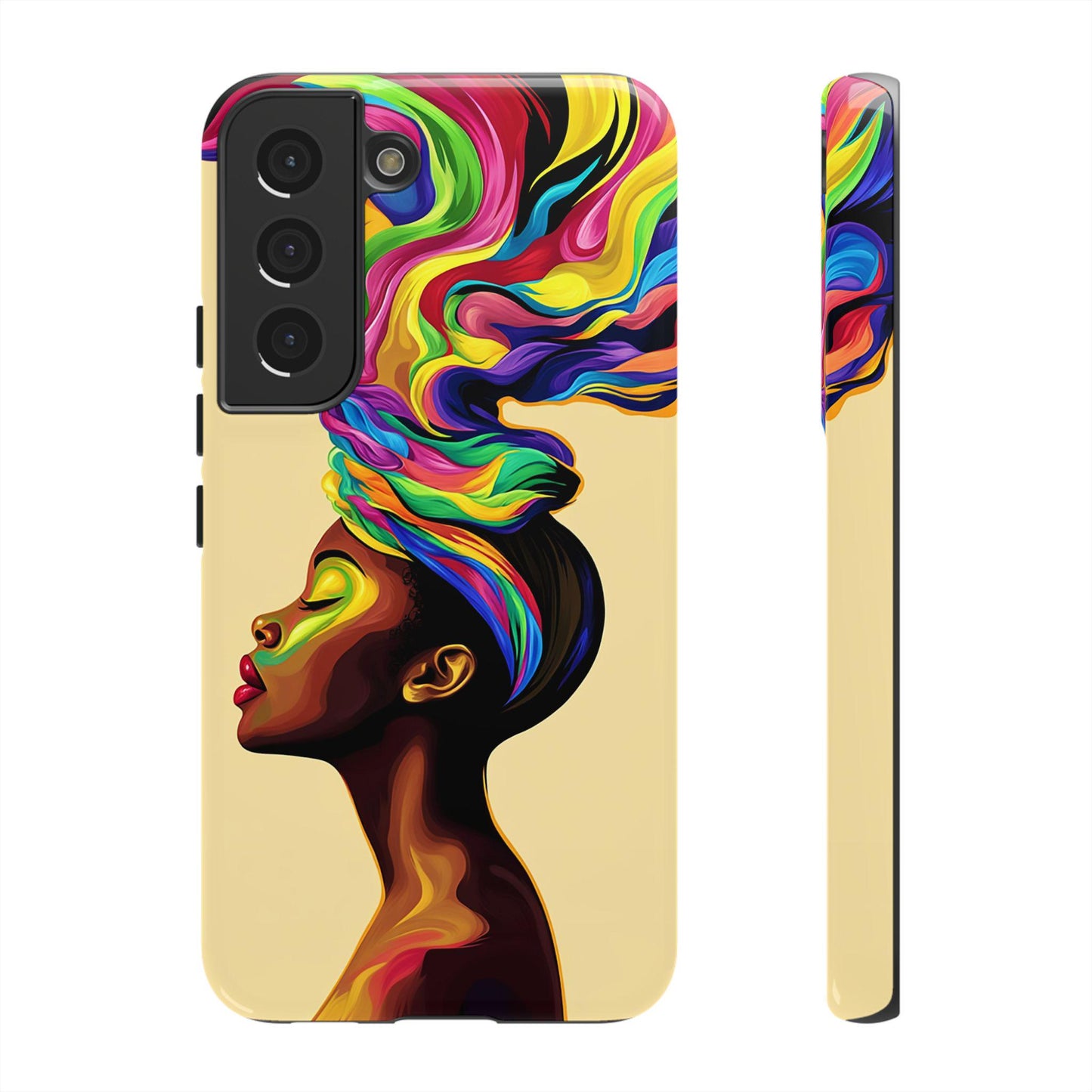 Colorful Headwrap Woman iPhone Case: African American Art, Protective Cover