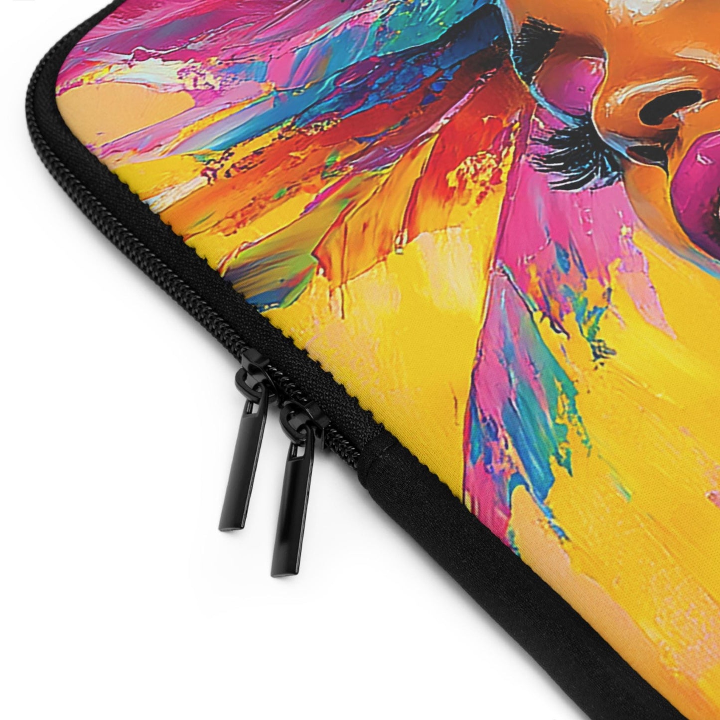 Colorful African American Woman Laptop Sleeve: Indigenous Art Tech Accessory