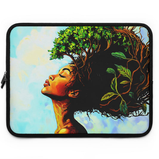 Mother Earth African American Woman Laptop Sleeve: Protective Tech Case