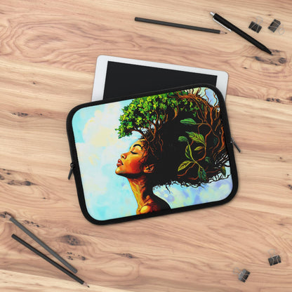 Mother Earth African American Woman Laptop Sleeve: Protective Tech Case