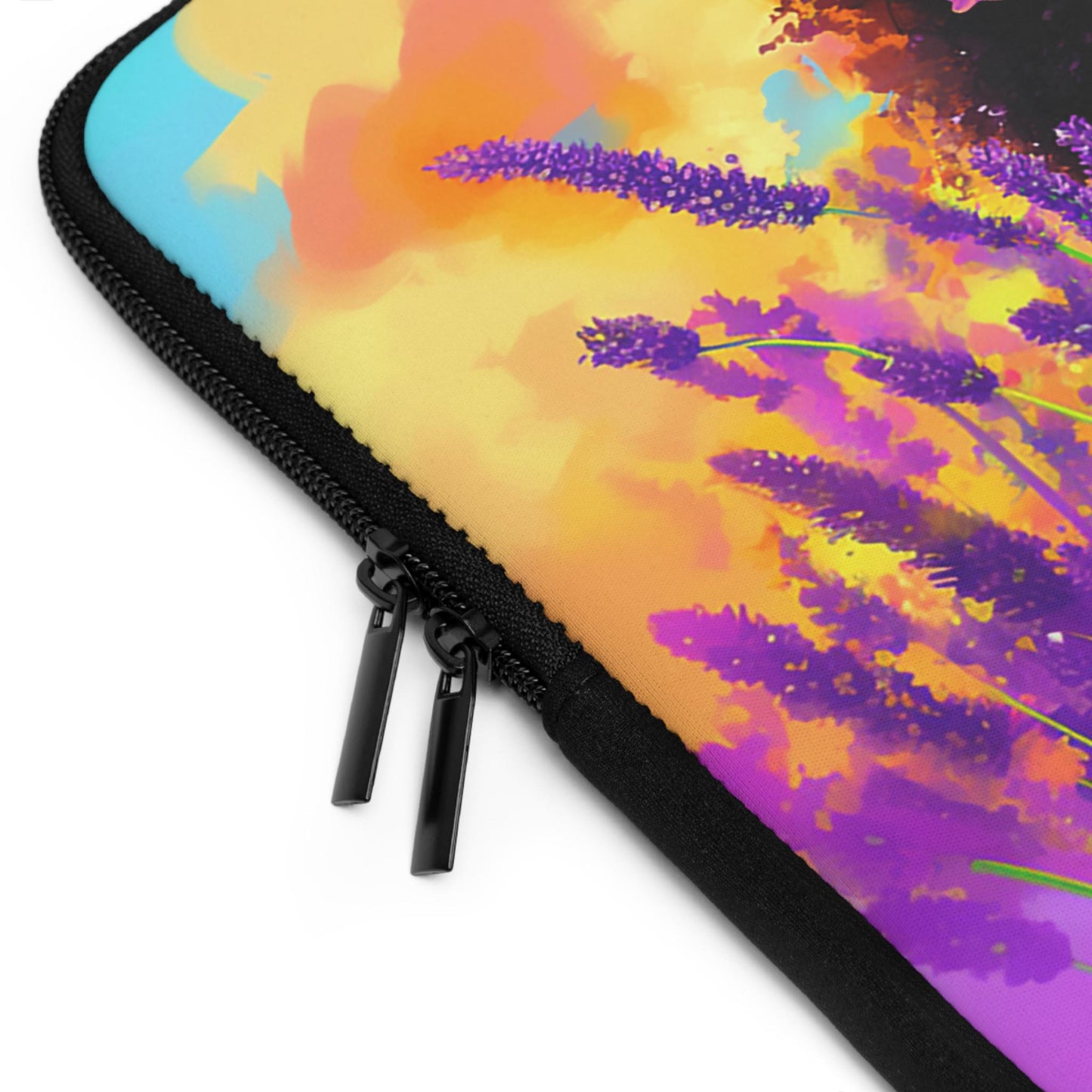 Lavender Flowers African American Laptop Sleeve: Protective Computer Bag