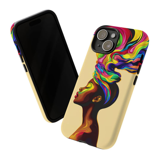 Colorful Headwrap Woman iPhone Case: African American Art, Protective Cover