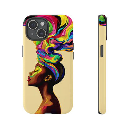 Colorful Headwrap Woman iPhone Case: African American Art, Protective Cover