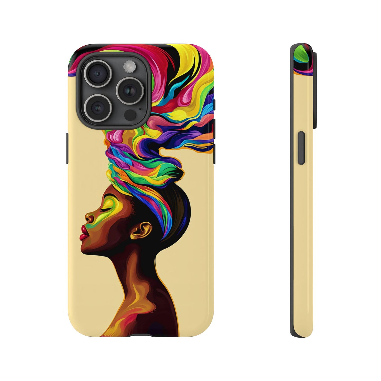 Colorful Headwrap Woman iPhone Case: African American Art, Protective Cover